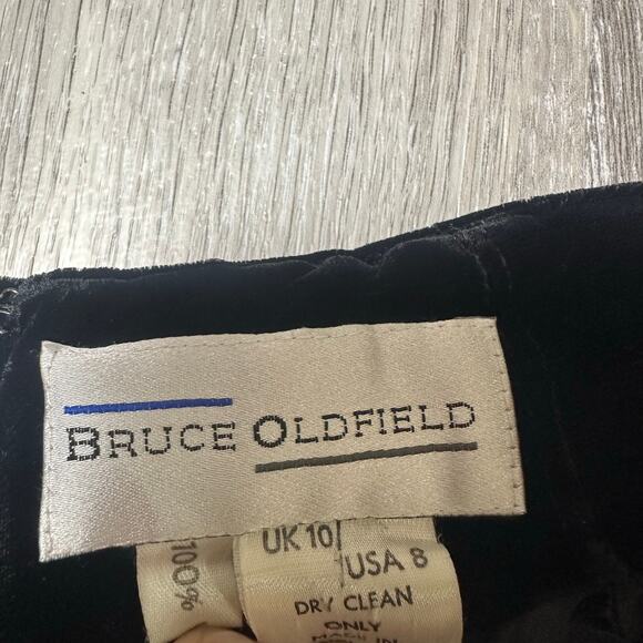 Bruce Oldfield Vintage Black Long Sleeve Mock Neck Velvet Dress - Picture 6 of 7